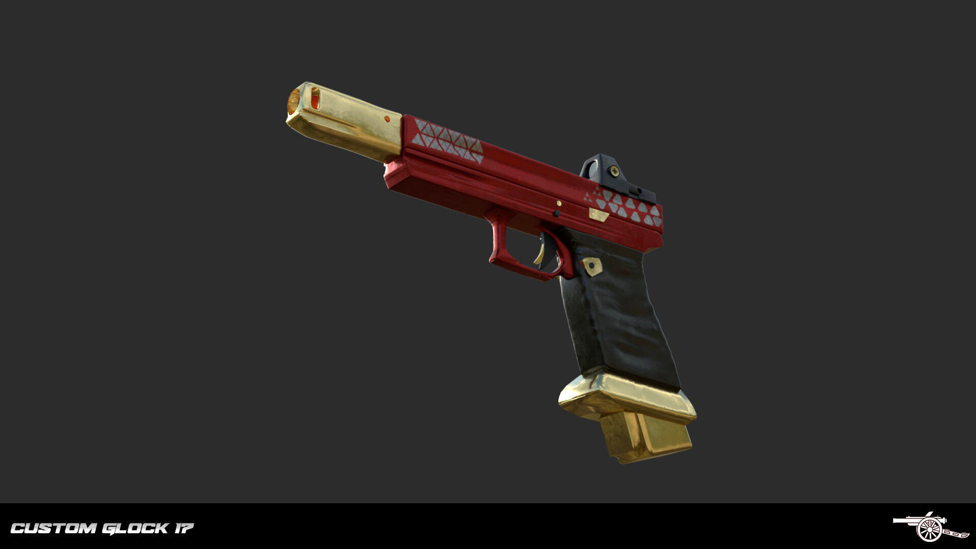Custom Glock 17 Low-poly 3D model_2