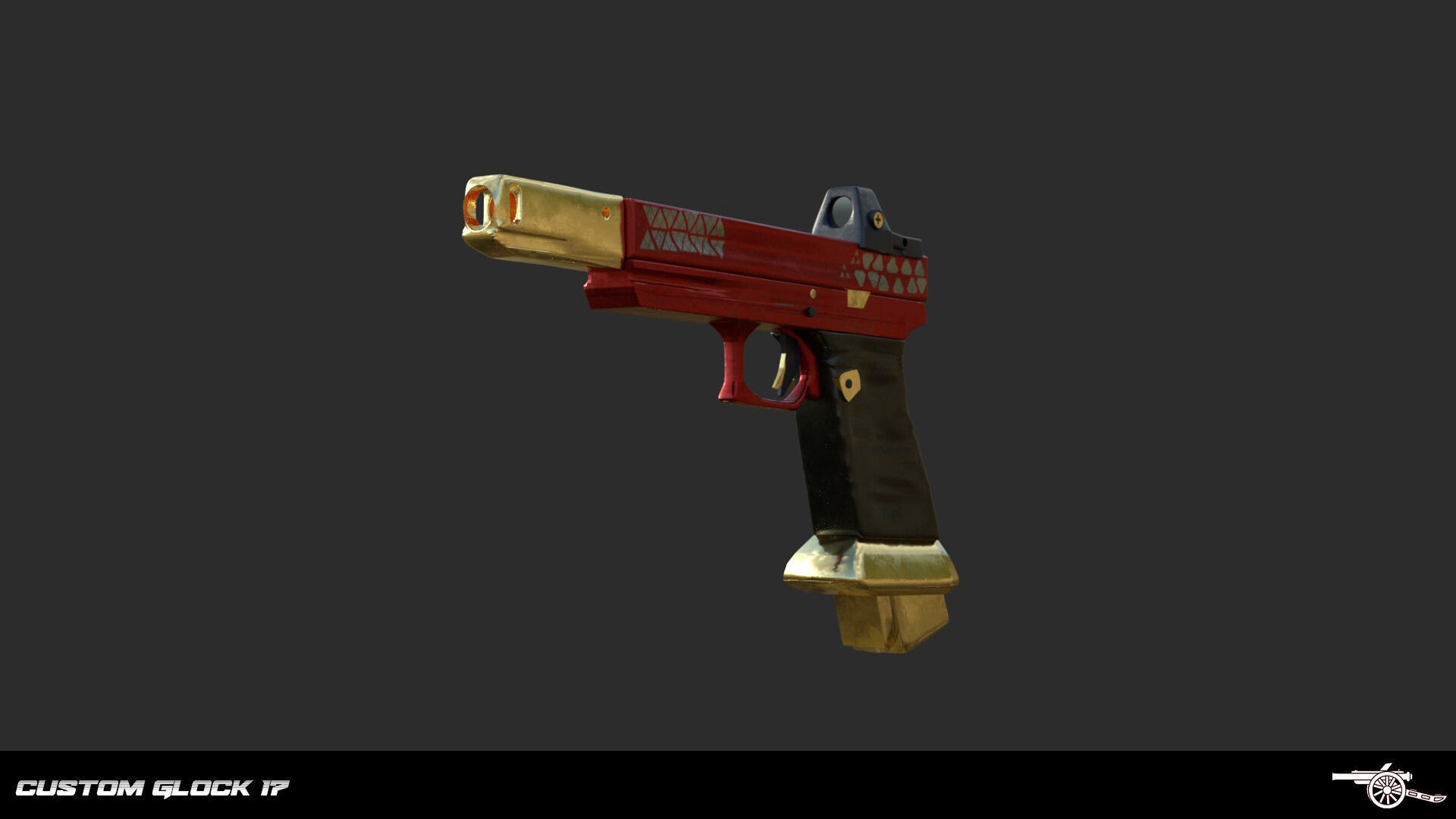 Custom Glock 17 Low-poly 3D model_1