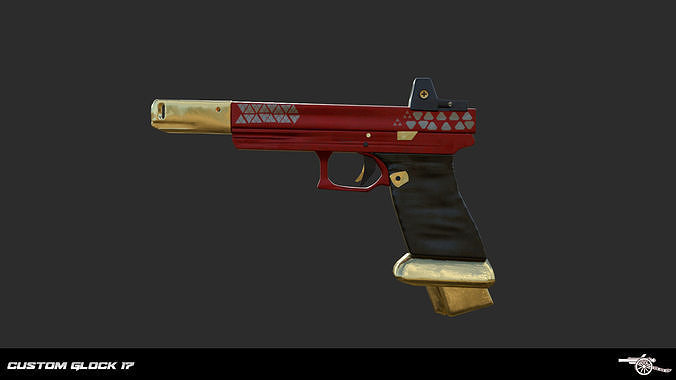 Custom Glock 17 Low-poly 3D model