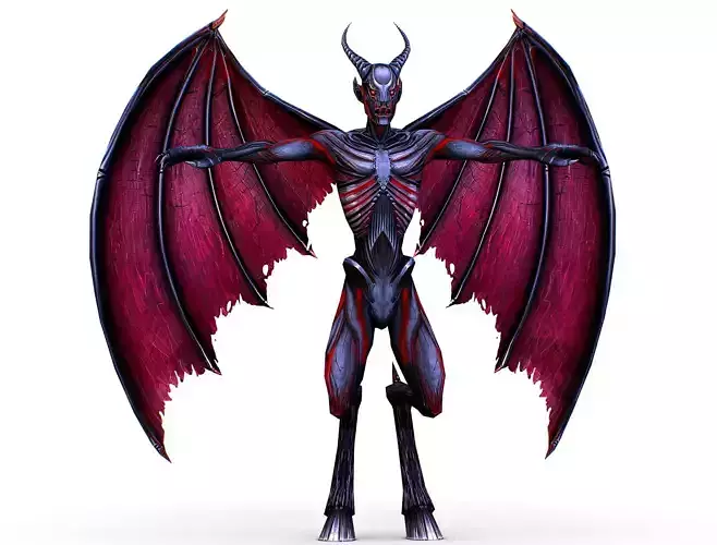 Low Poly Dark Demon Vampire Monster Low-poly 3D model