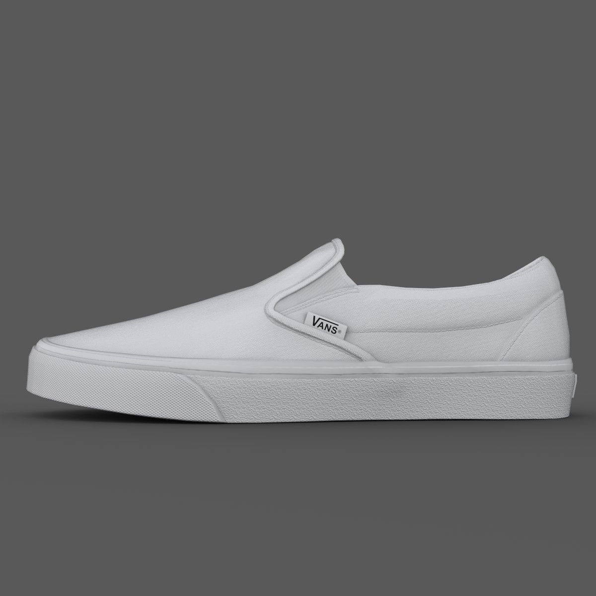 VANS182 Slip On White Low-poly 3D model_3