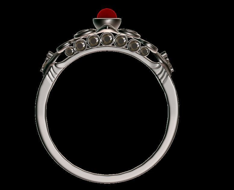 Floral Diamond Ring 3D print model_19