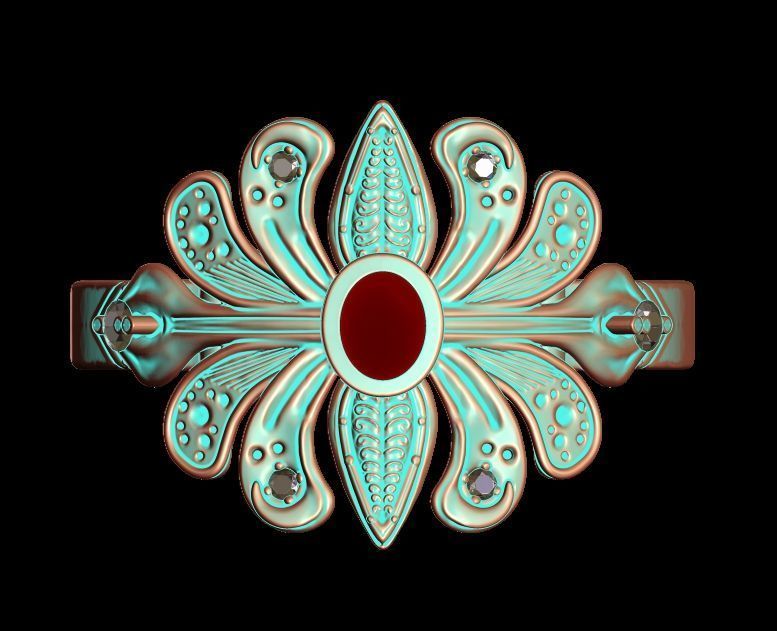 Floral Diamond Ring 3D print model_18