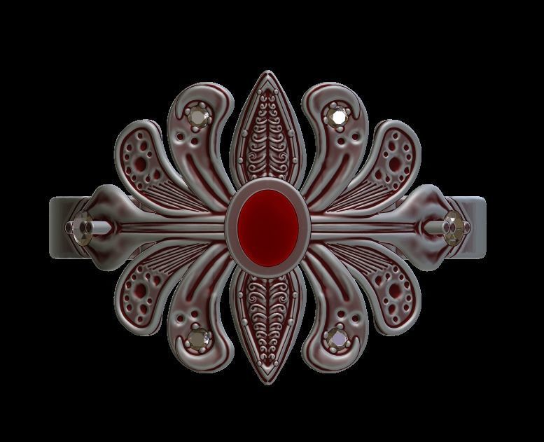 Floral Diamond Ring 3D print model_4