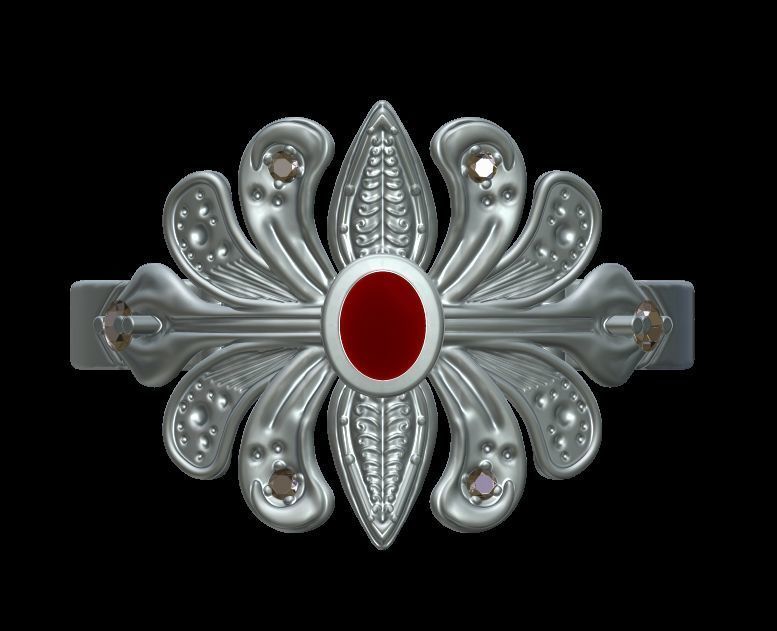 Floral Diamond Ring 3D print model_16