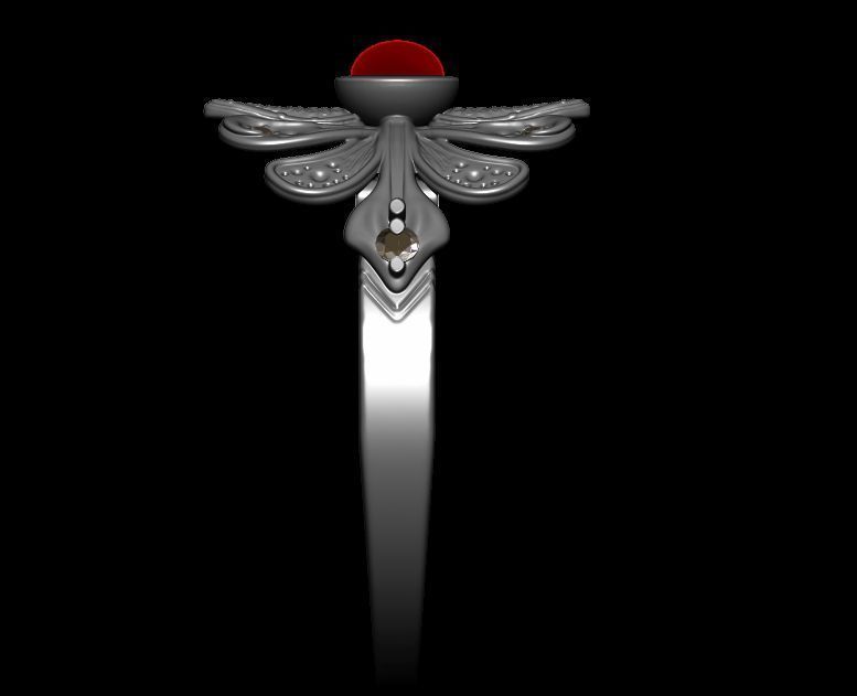 Floral Diamond Ring 3D print model_21