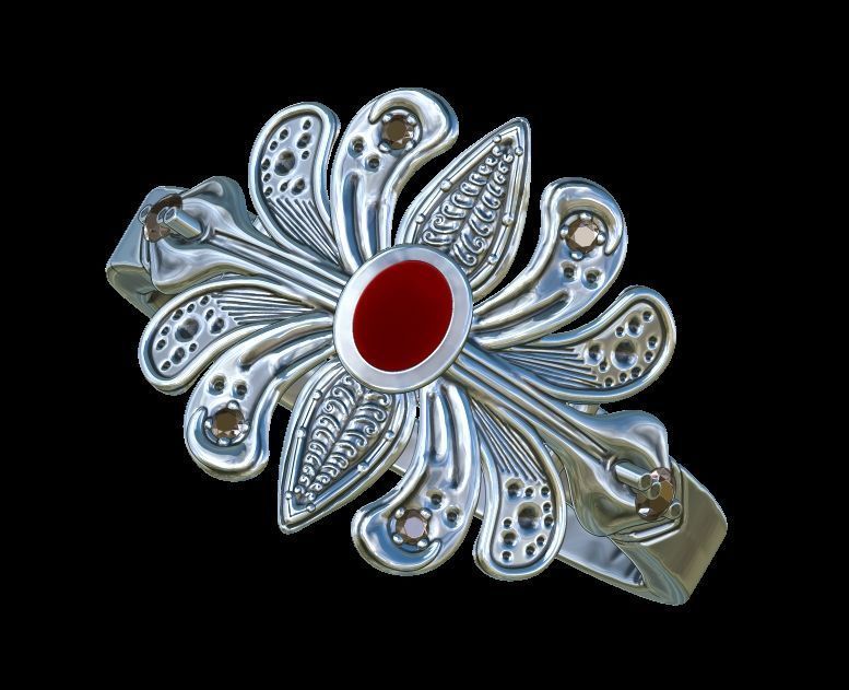 Floral Diamond Ring 3D print model_10