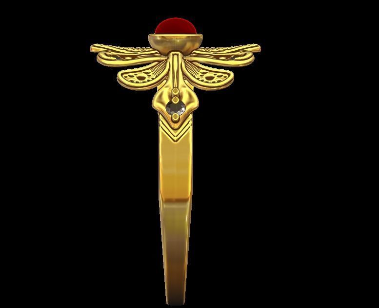 Floral Diamond Ring 3D print model_11