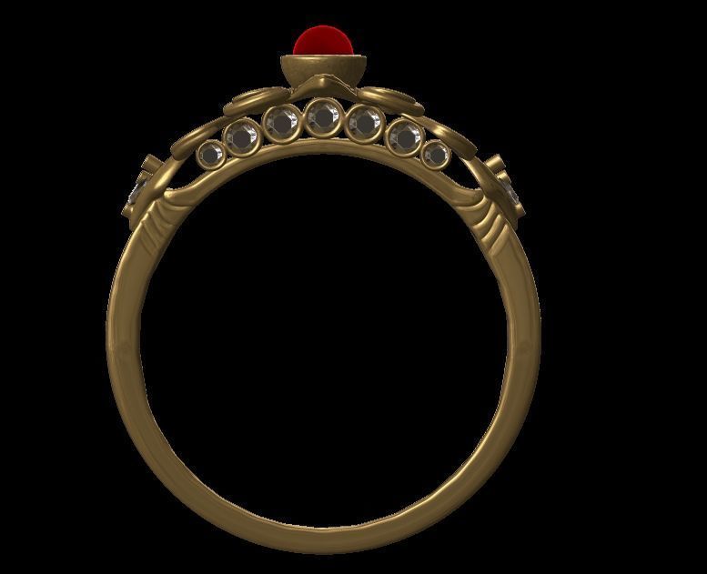 Floral Diamond Ring 3D print model_17