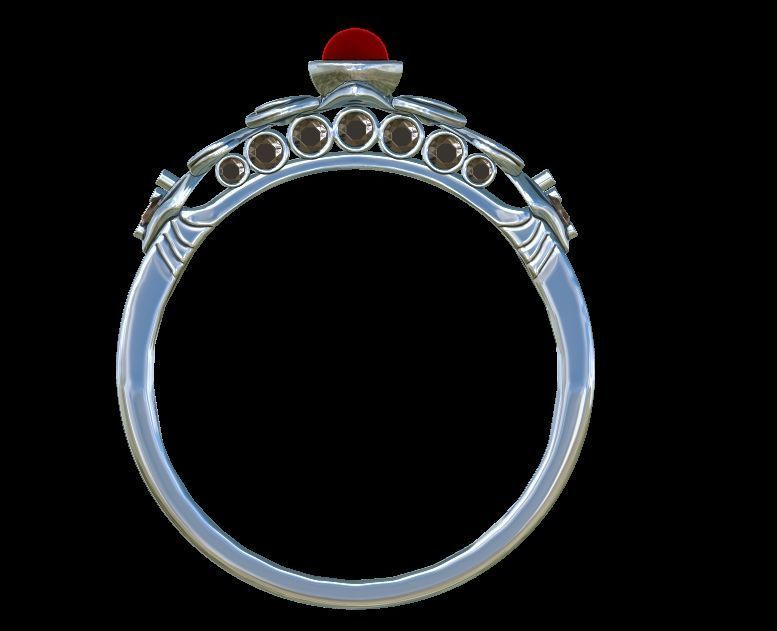 Floral Diamond Ring 3D print model_22
