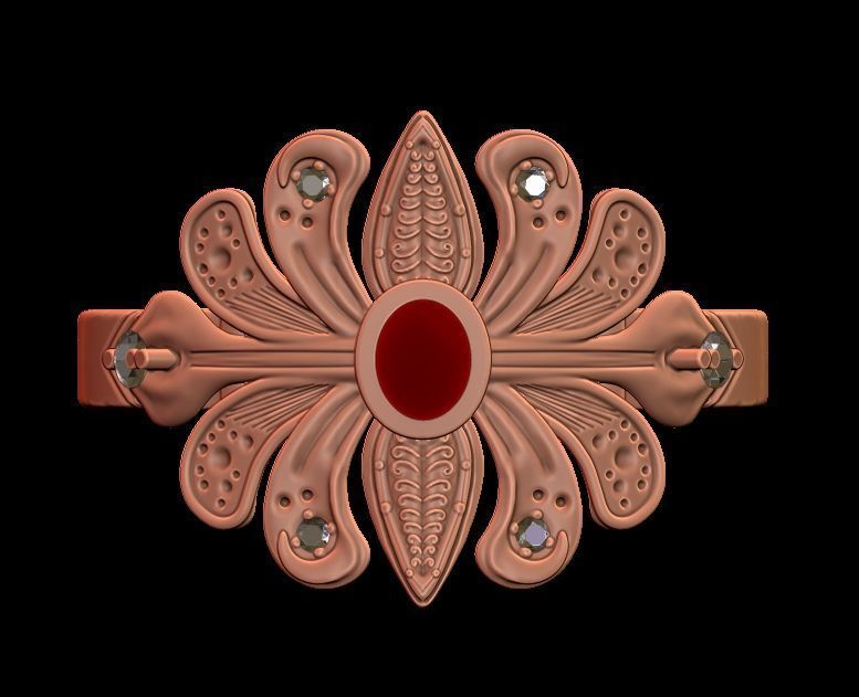 Floral Diamond Ring 3D print model_5