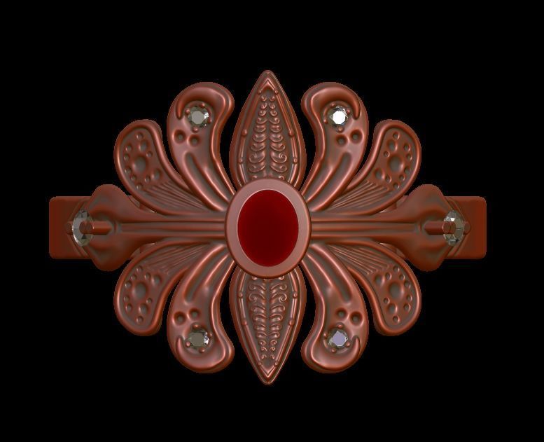 Floral Diamond Ring 3D print model_7