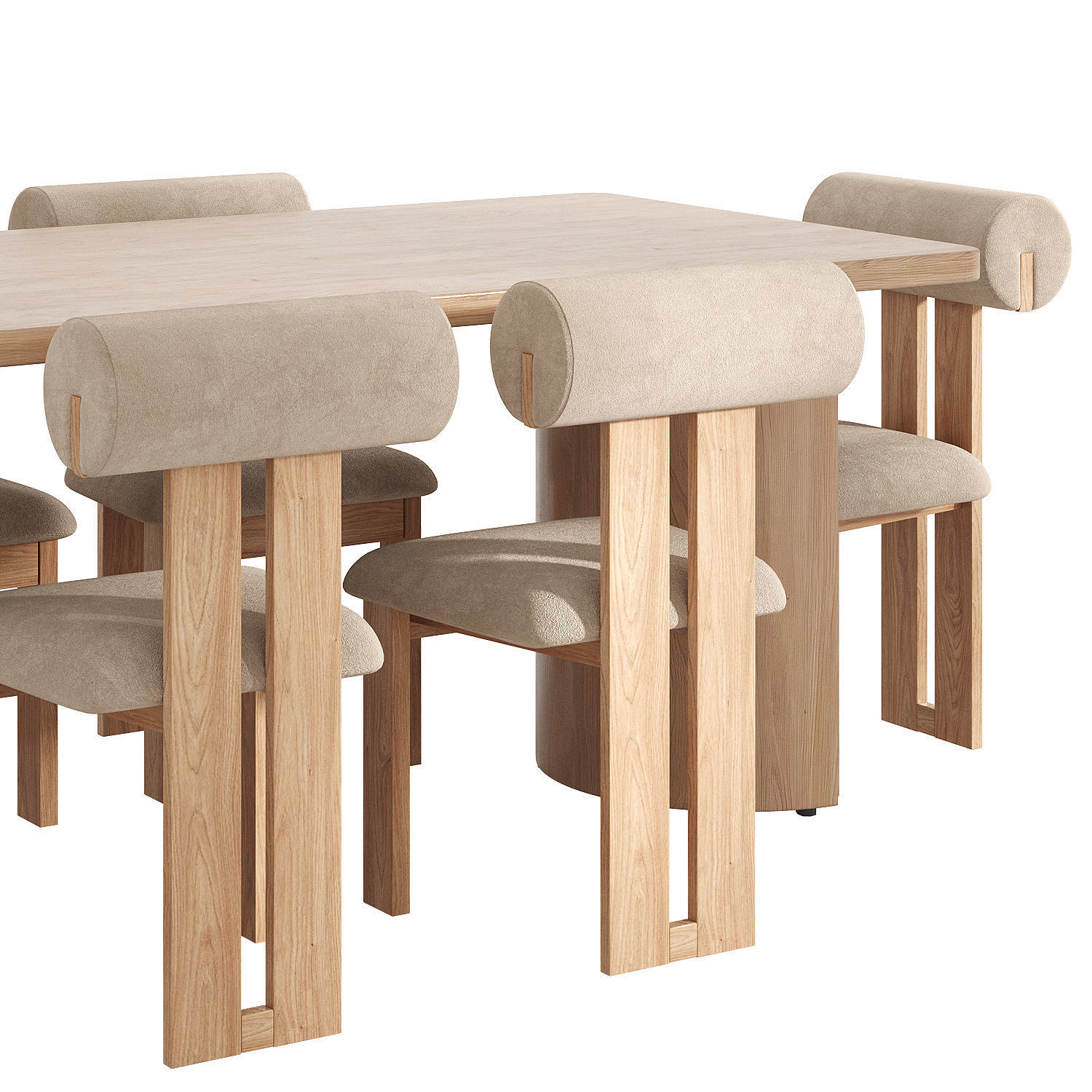 Persemre dining table and Dellar chair 3D model_3