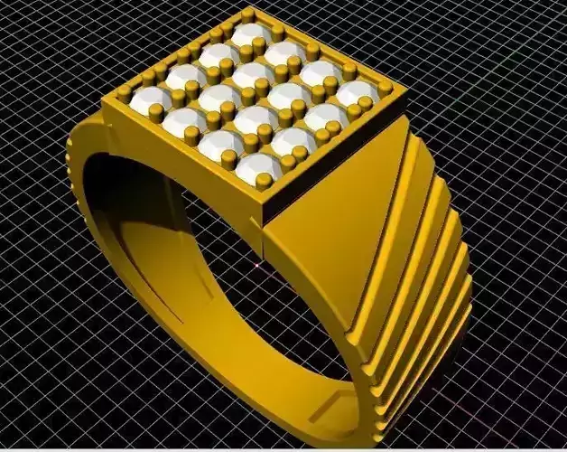 Gents Cluster Ring 3dm file