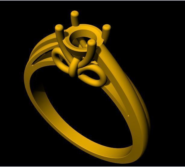 Solitaire Ring 3dm file 3D print model_4