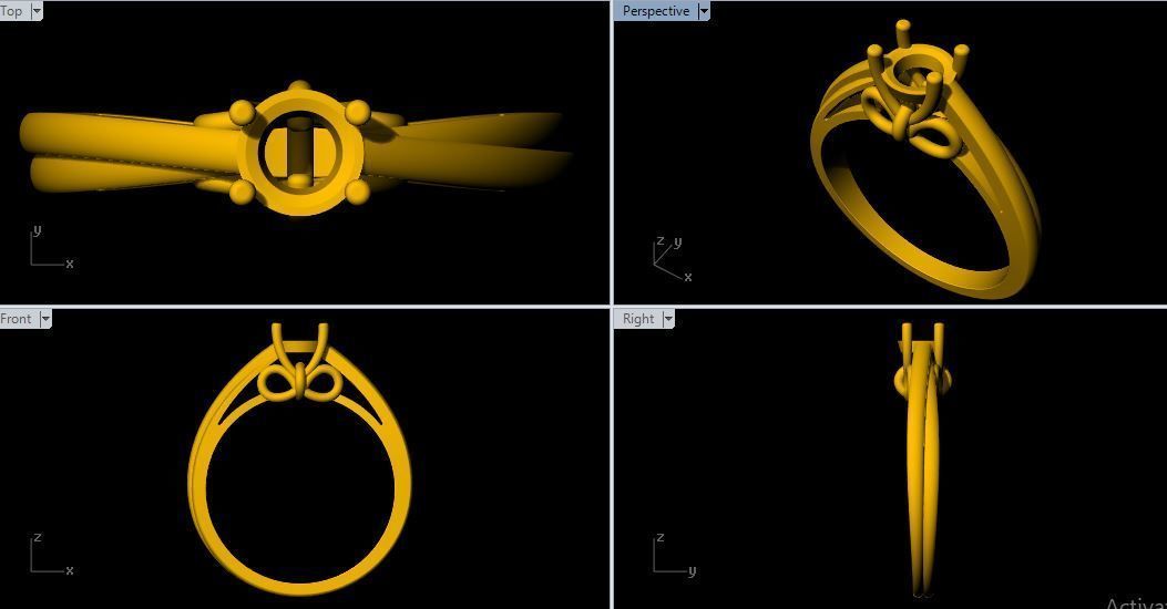 Solitaire Ring 3dm file 3D print model_2