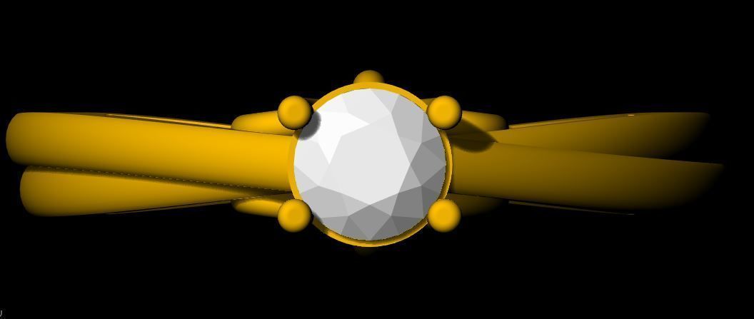 Solitaire Ring 3dm file 3D print model_5