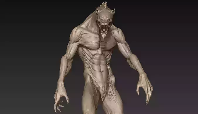 Warewolf Posed 3d Print Model 3D print model
