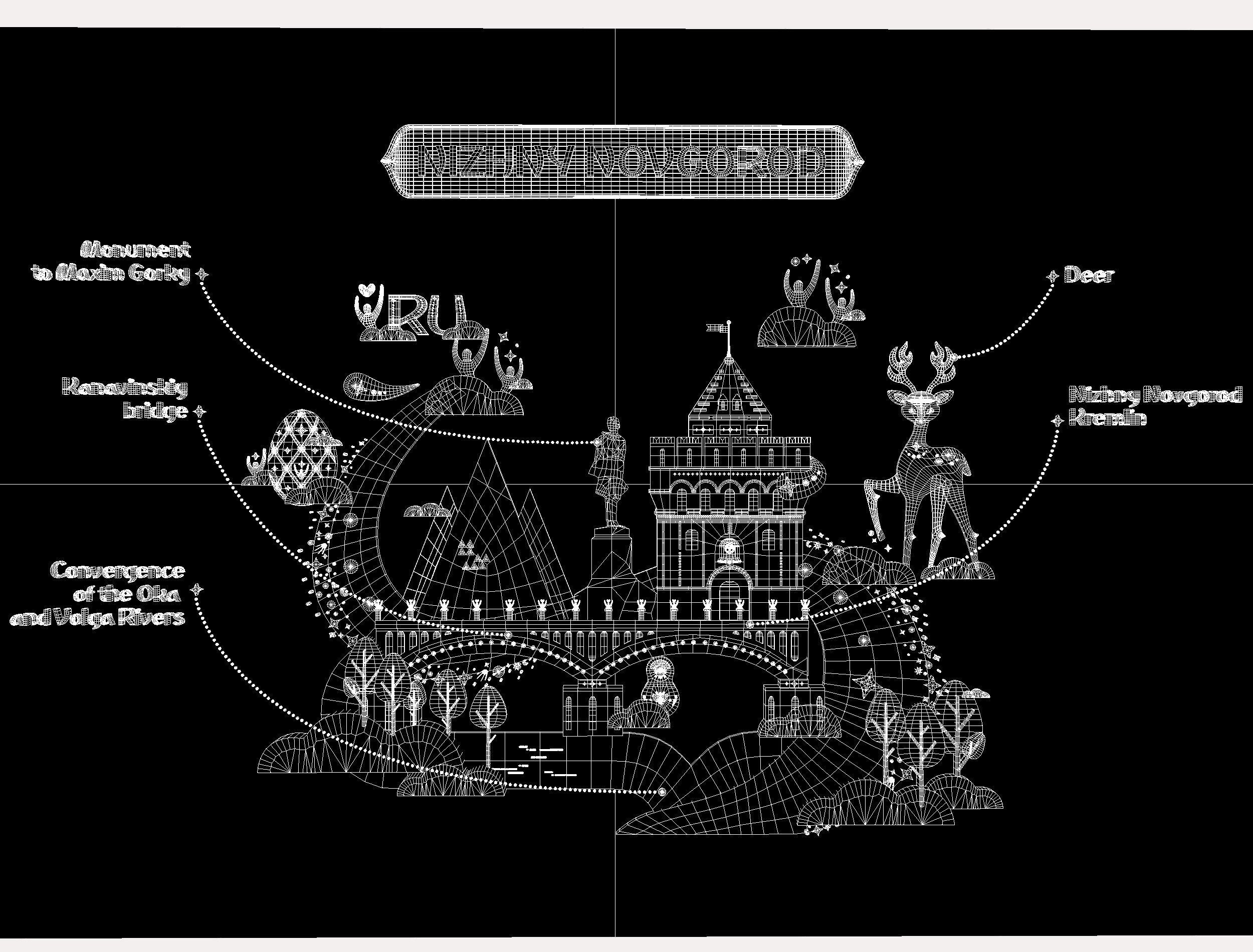 Russian classic Ornament Symbol NIZHNY NOVGOROD Texture_21