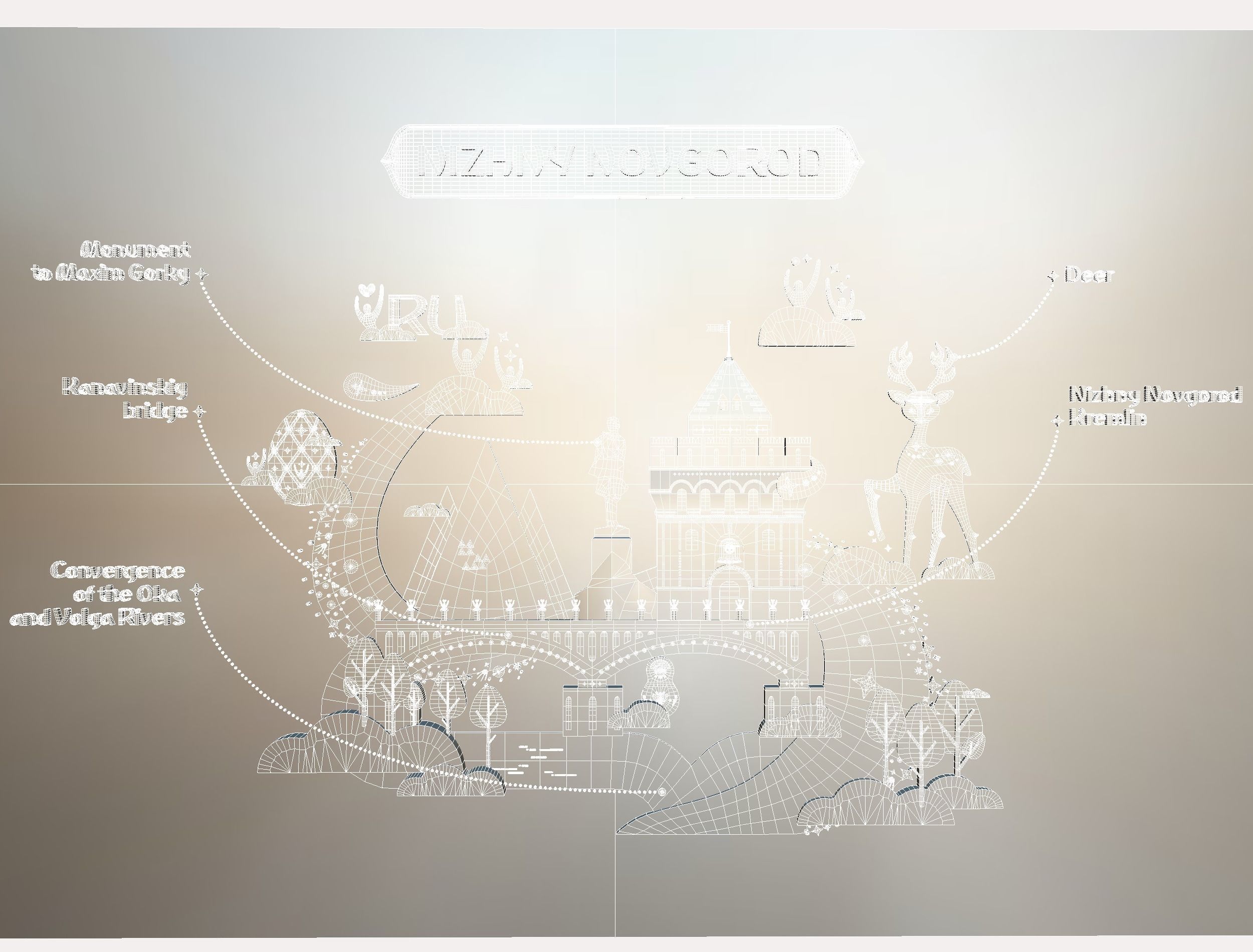 Russian classic Ornament Symbol NIZHNY NOVGOROD Texture_18