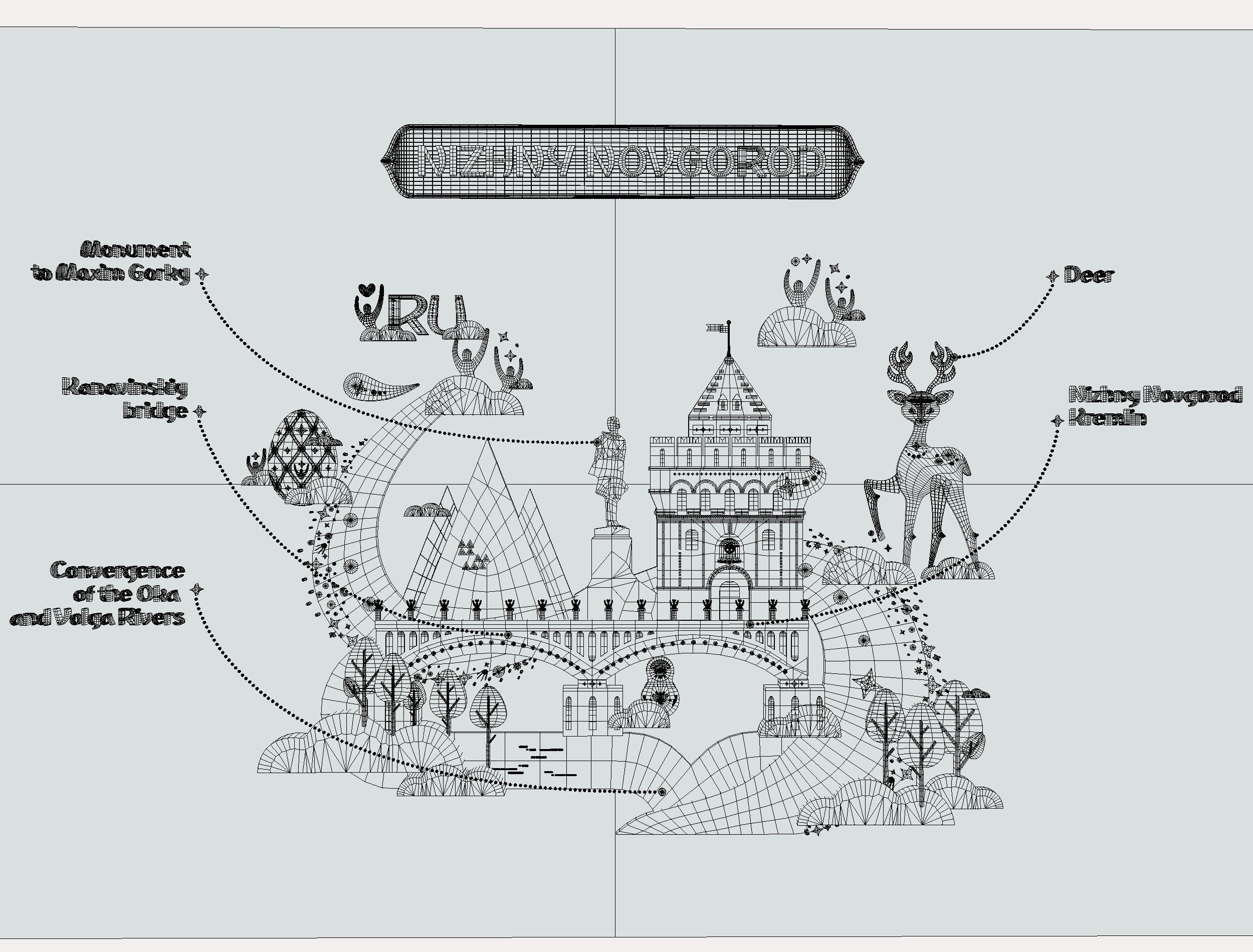 Russian classic Ornament Symbol NIZHNY NOVGOROD Texture_19