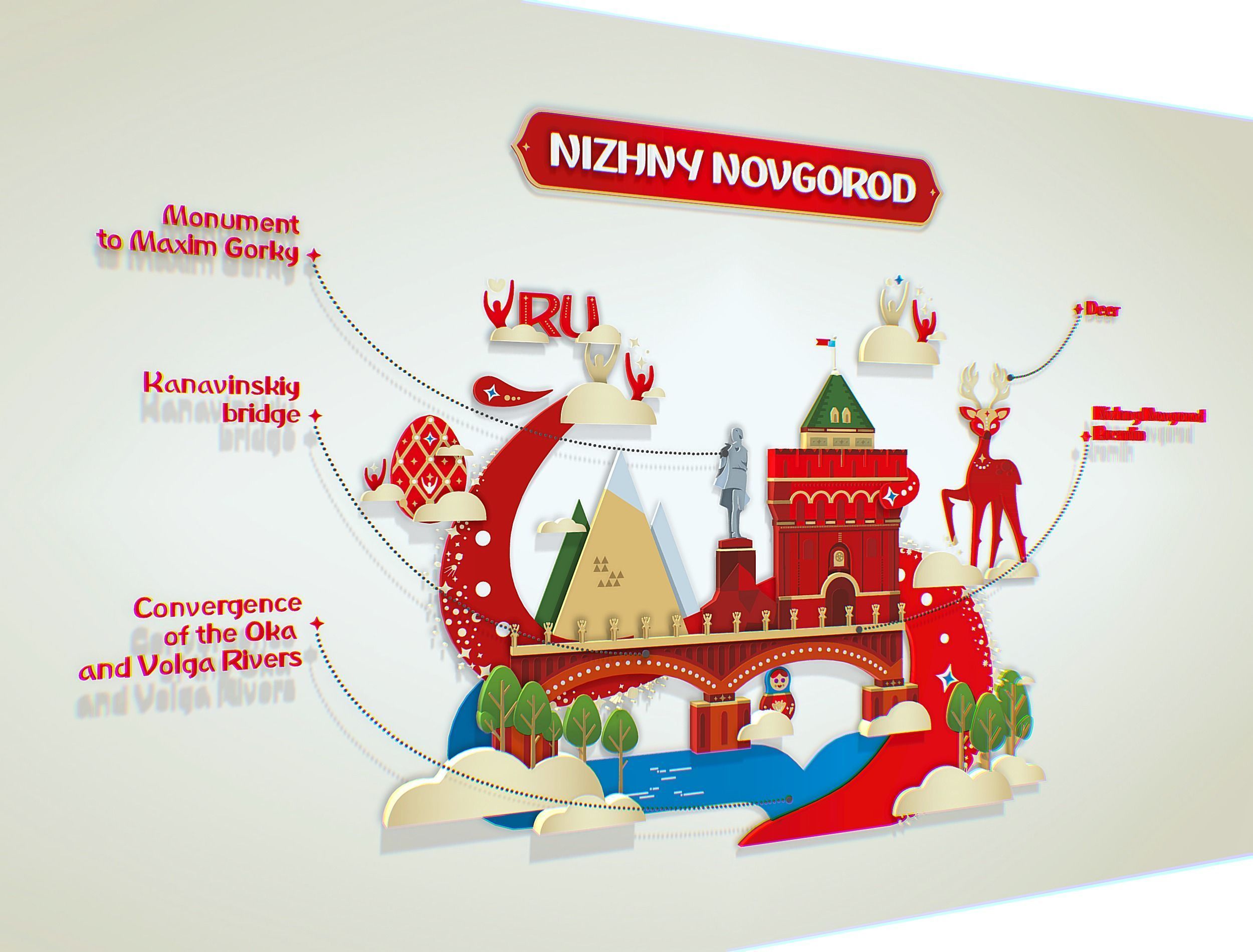 Russian classic Ornament Symbol NIZHNY NOVGOROD Texture_1