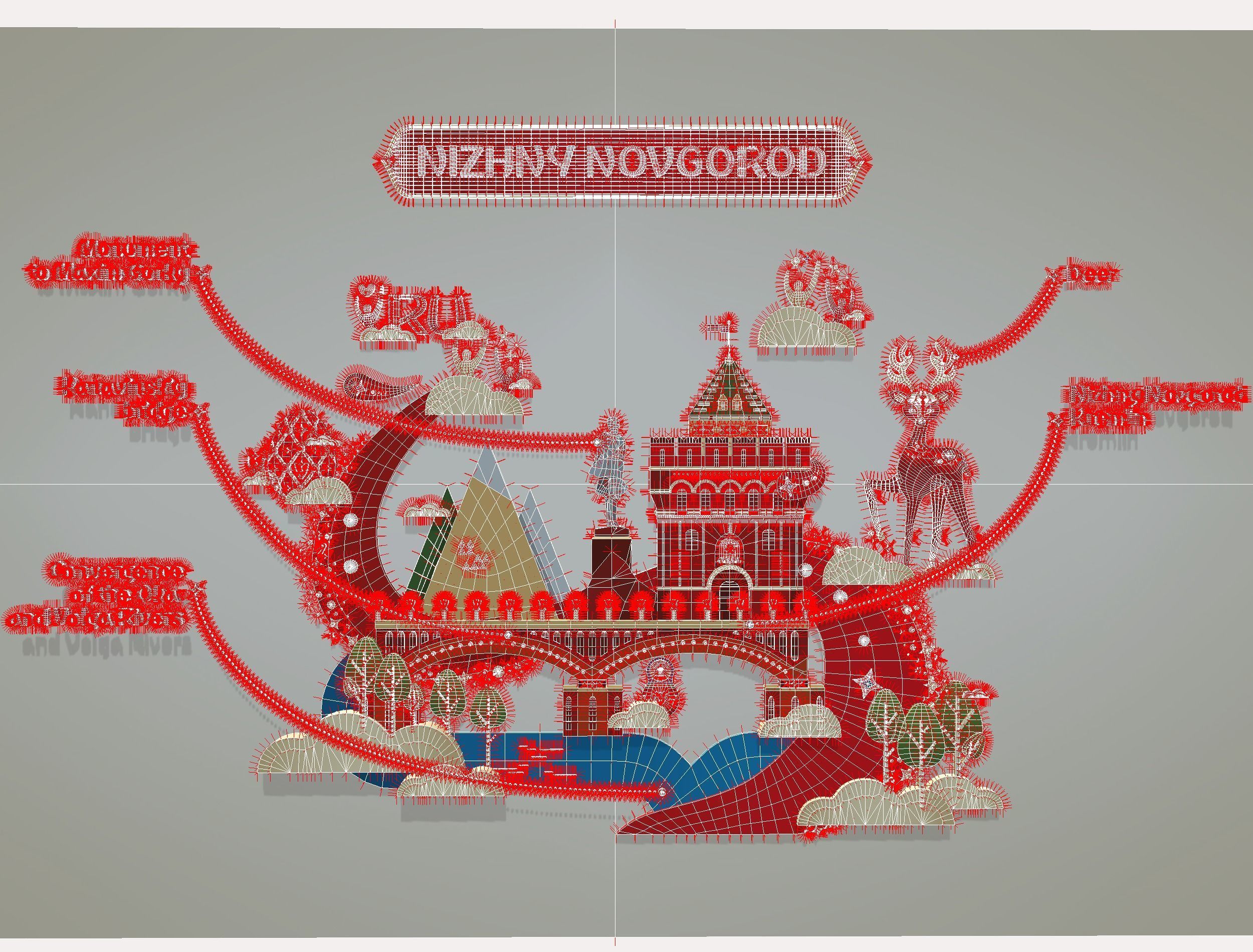 Russian classic Ornament Symbol NIZHNY NOVGOROD Texture_20