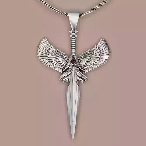 Angle of death pendant silver gold printable jewelry 3D model