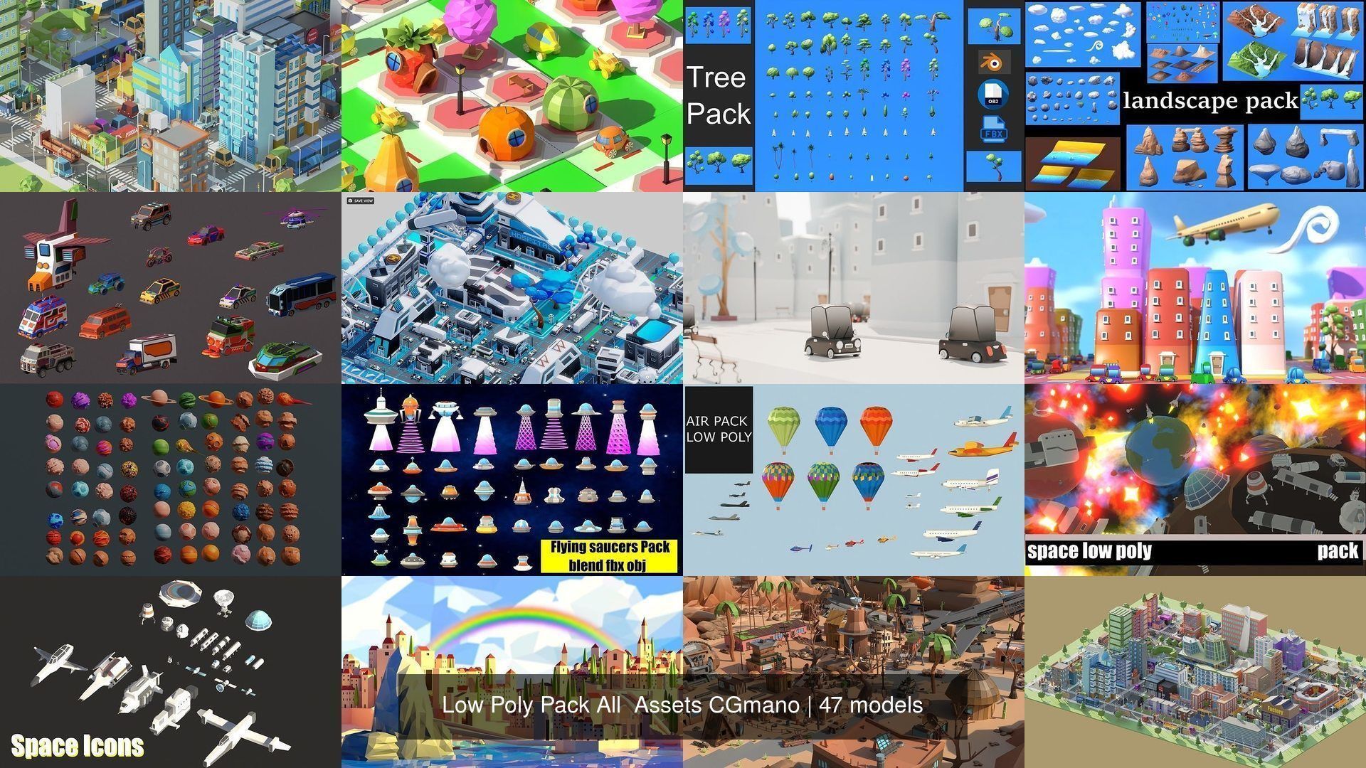 Low Poly Pack All  Assets CGmano 3D Model Collection_21