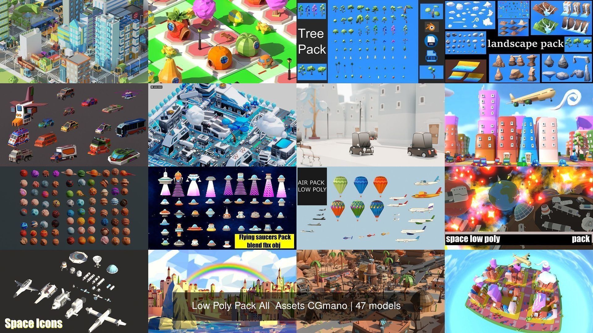 Low Poly Pack All  Assets CGmano 3D Model Collection_22