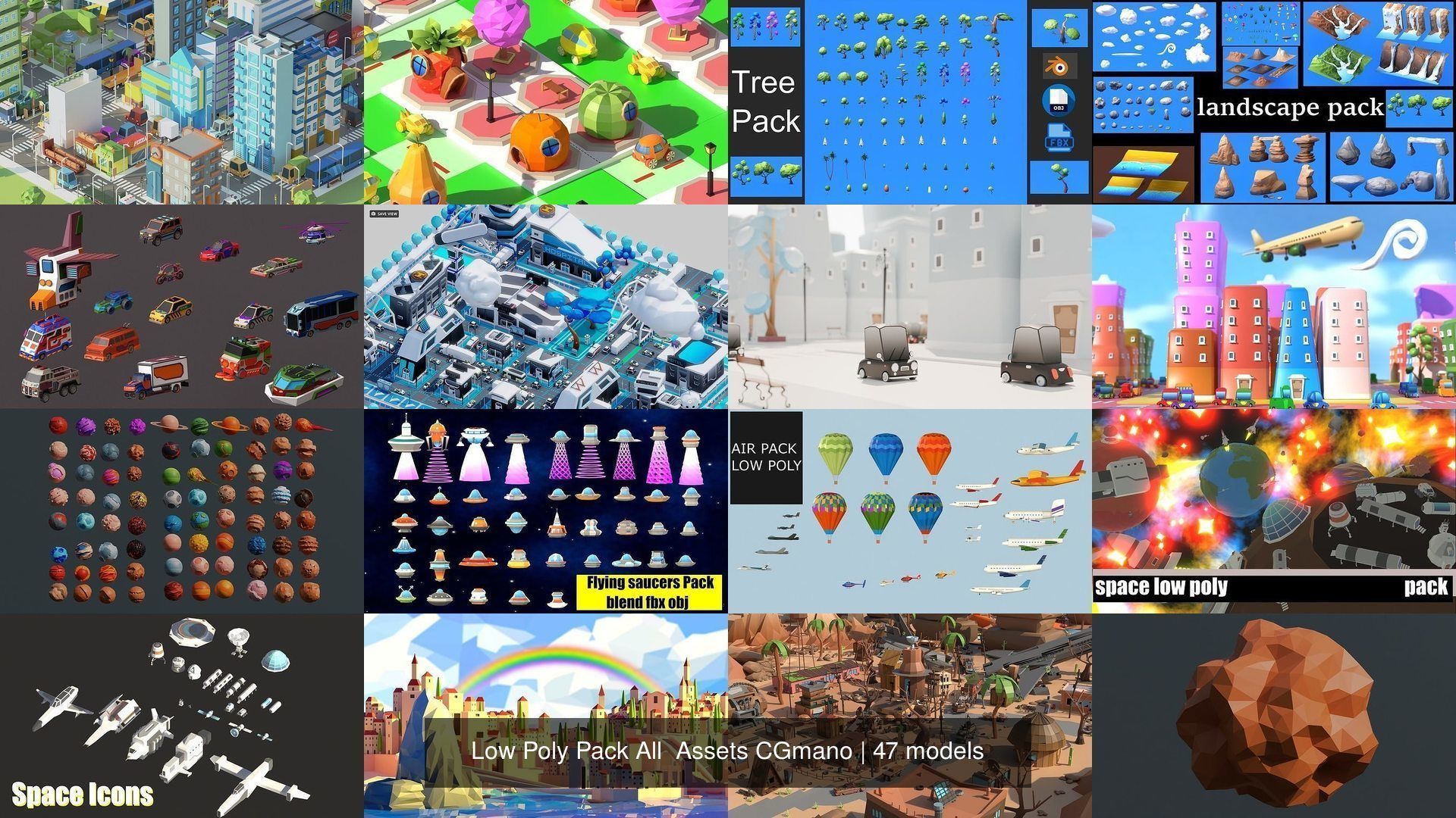 Low Poly Pack All  Assets CGmano 3D Model Collection_18