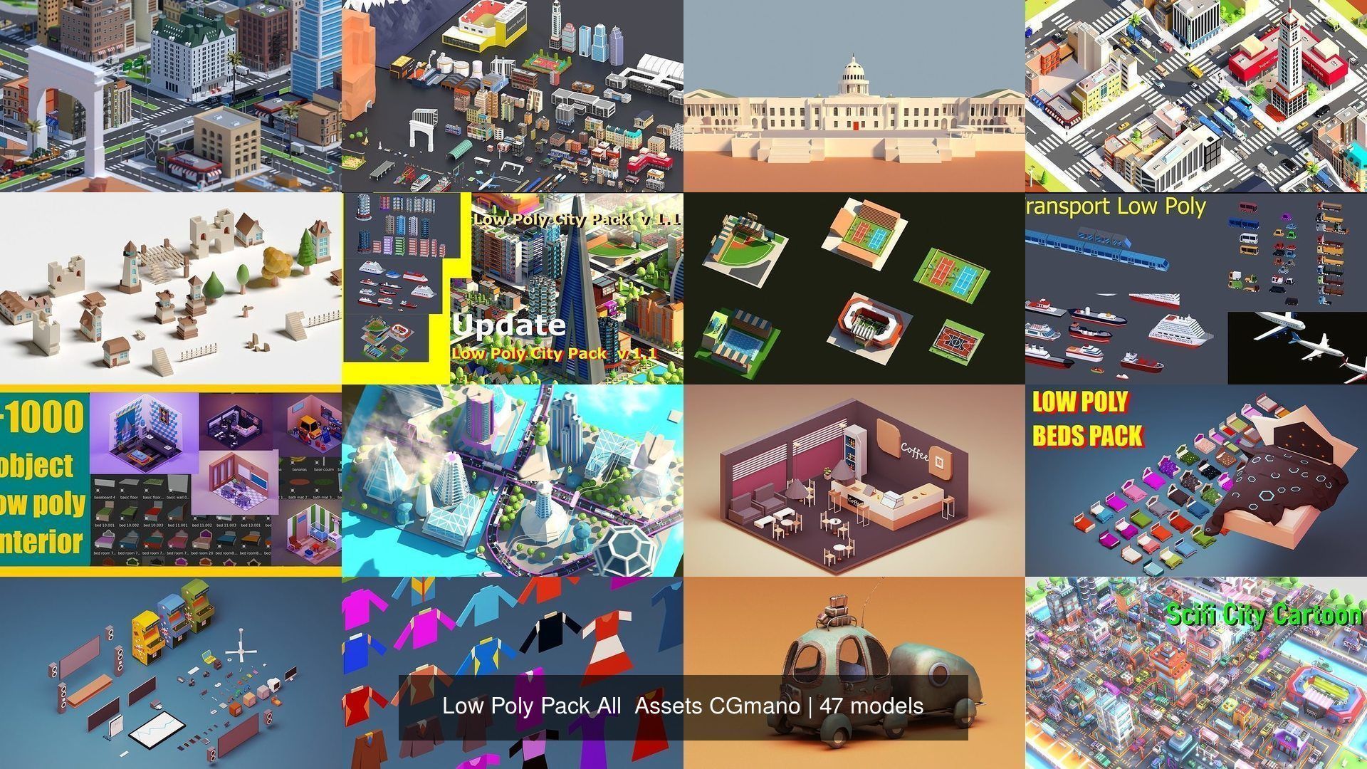 Low Poly Pack All  Assets CGmano 3D Model Collection_16