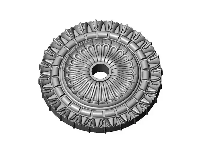 Leaf flower pattern ceiling medallion rosette relief sculpture