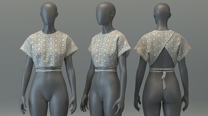 Eyelet Blouse 3D model