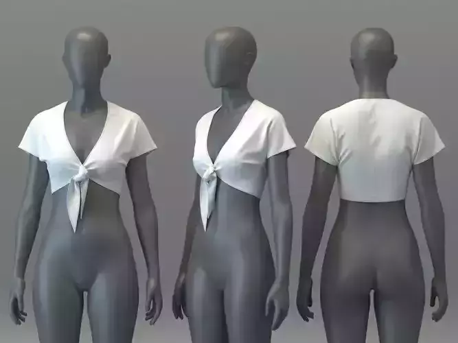 Crop top with knot tie detail