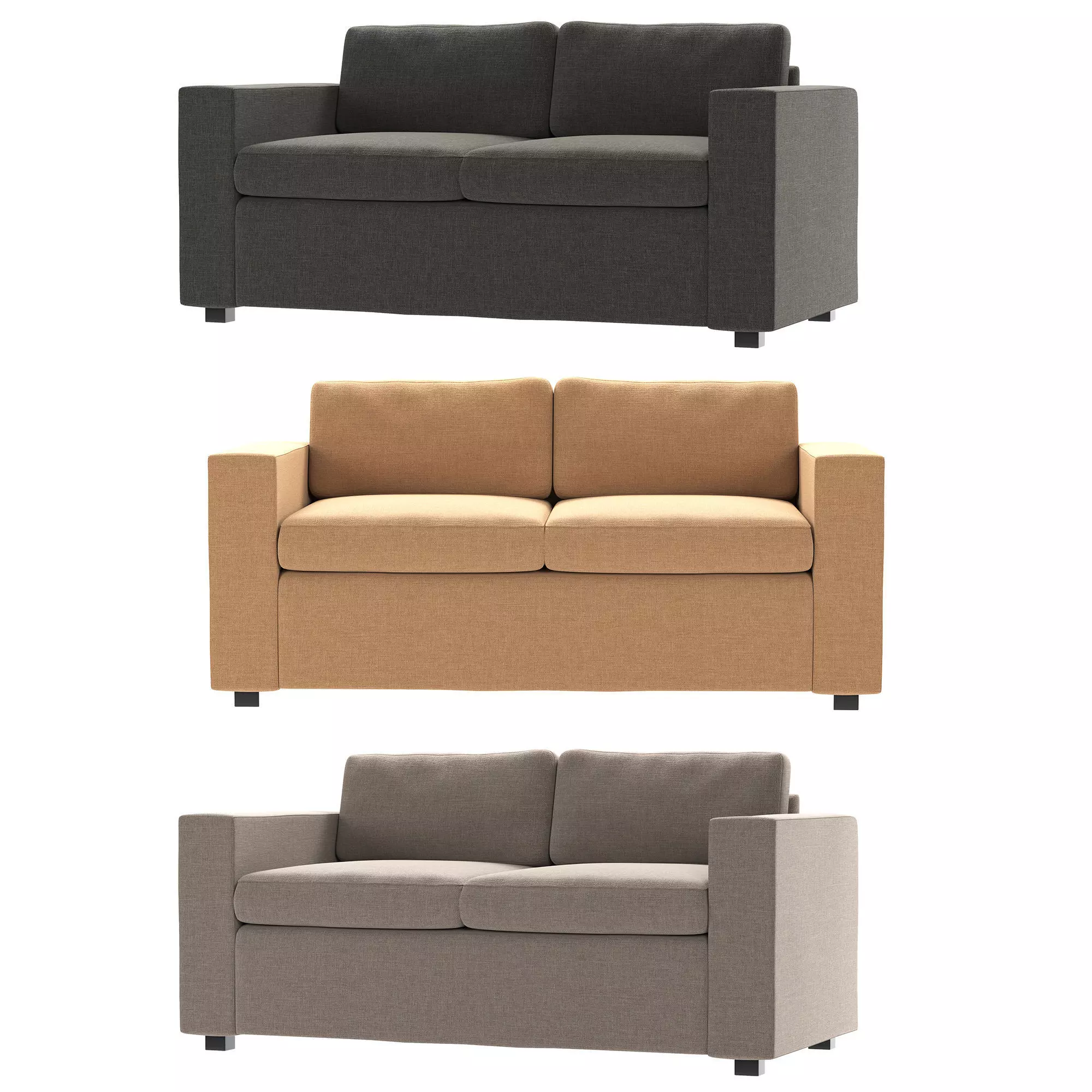 Benedict Upholstered 2 SEATER Sofa 3D model_0