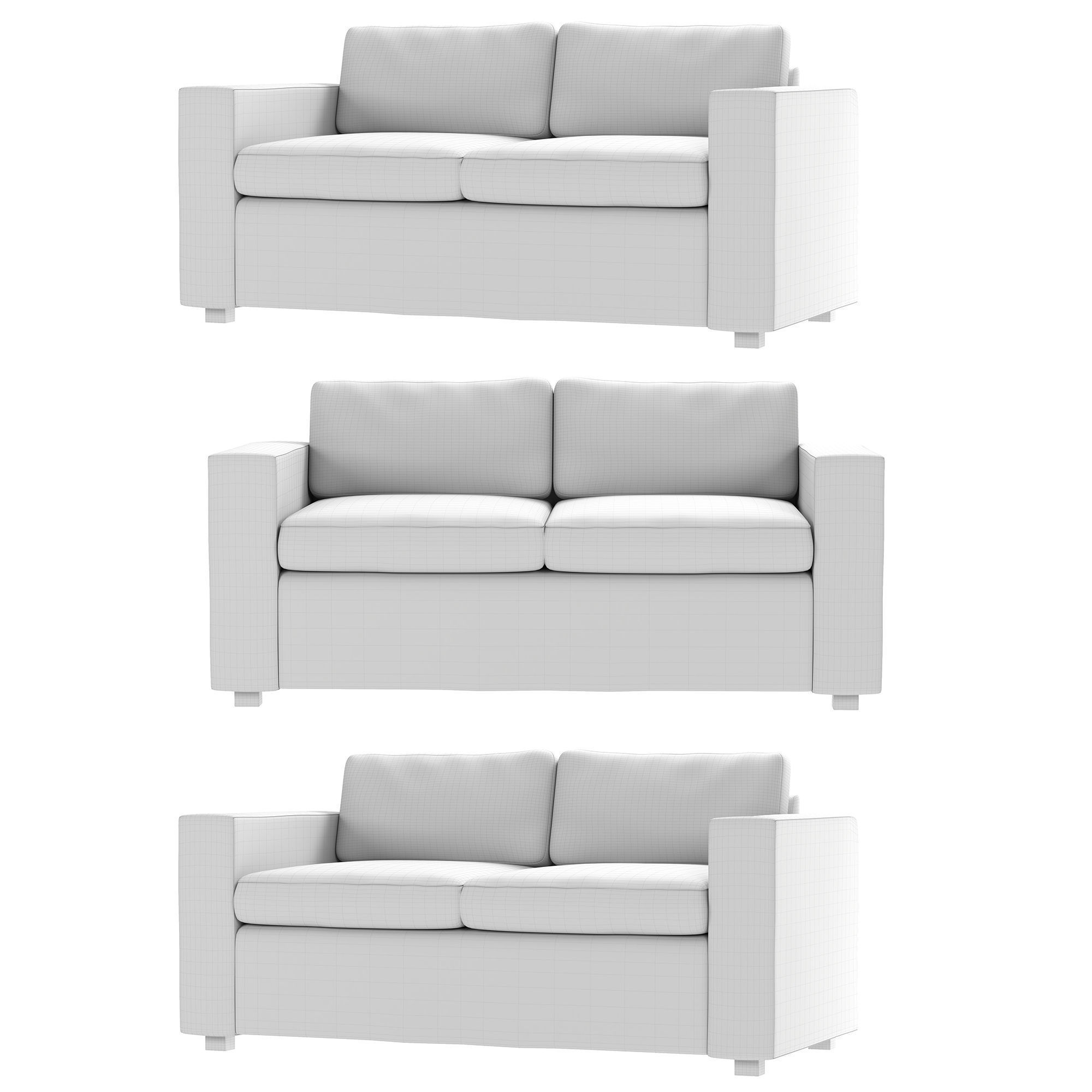 Benedict Upholstered 2 SEATER Sofa 3D model_8