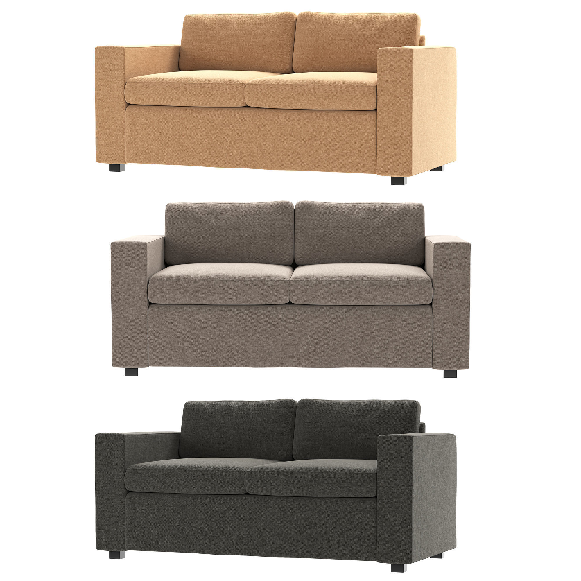 Benedict Upholstered 2 SEATER Sofa 3D model_3
