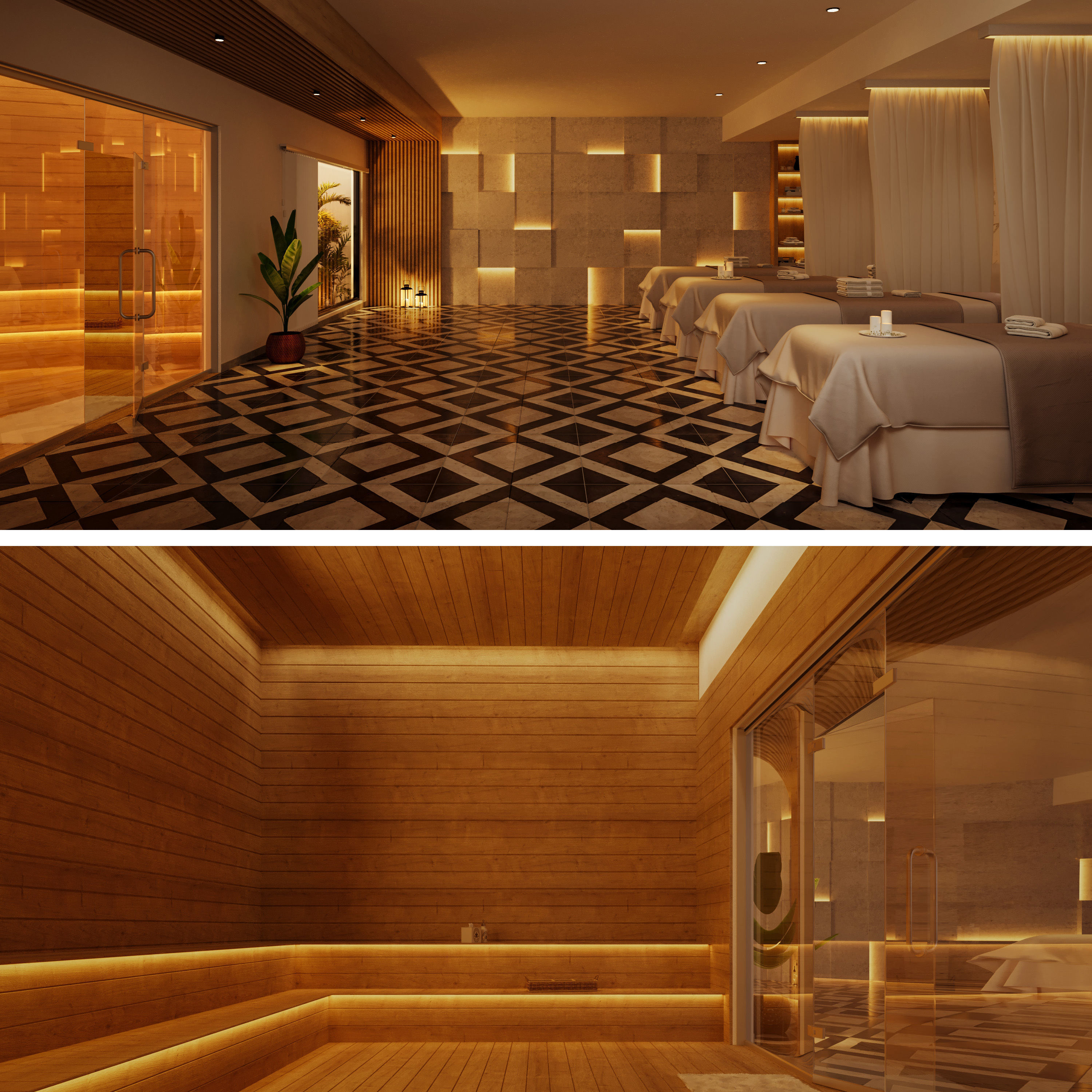 sauna bath and spa interior3d model 3D model_3