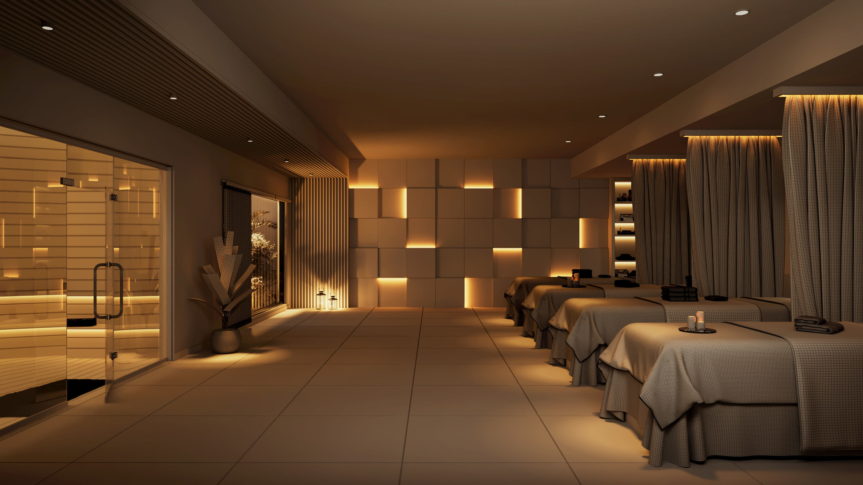 sauna bath and spa interior3d model 3D model_6