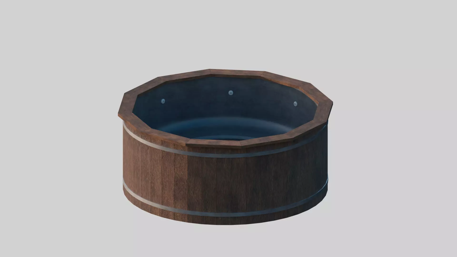 Wooden Hot Tub Jacuzzi 3D model