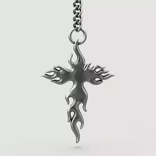 Cross key holder silver gold sterling printable jewelry 3D model