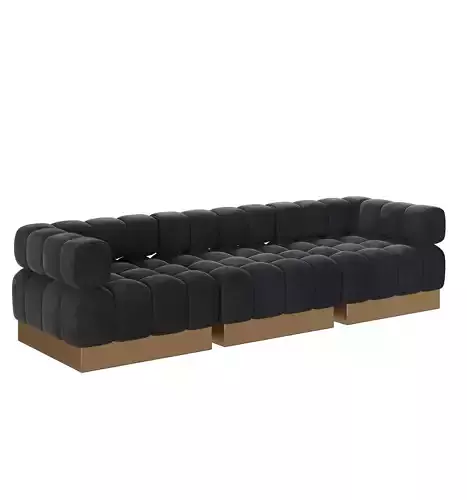 Harvey Probber Deep Tuft Modular 3-Piece Sofa