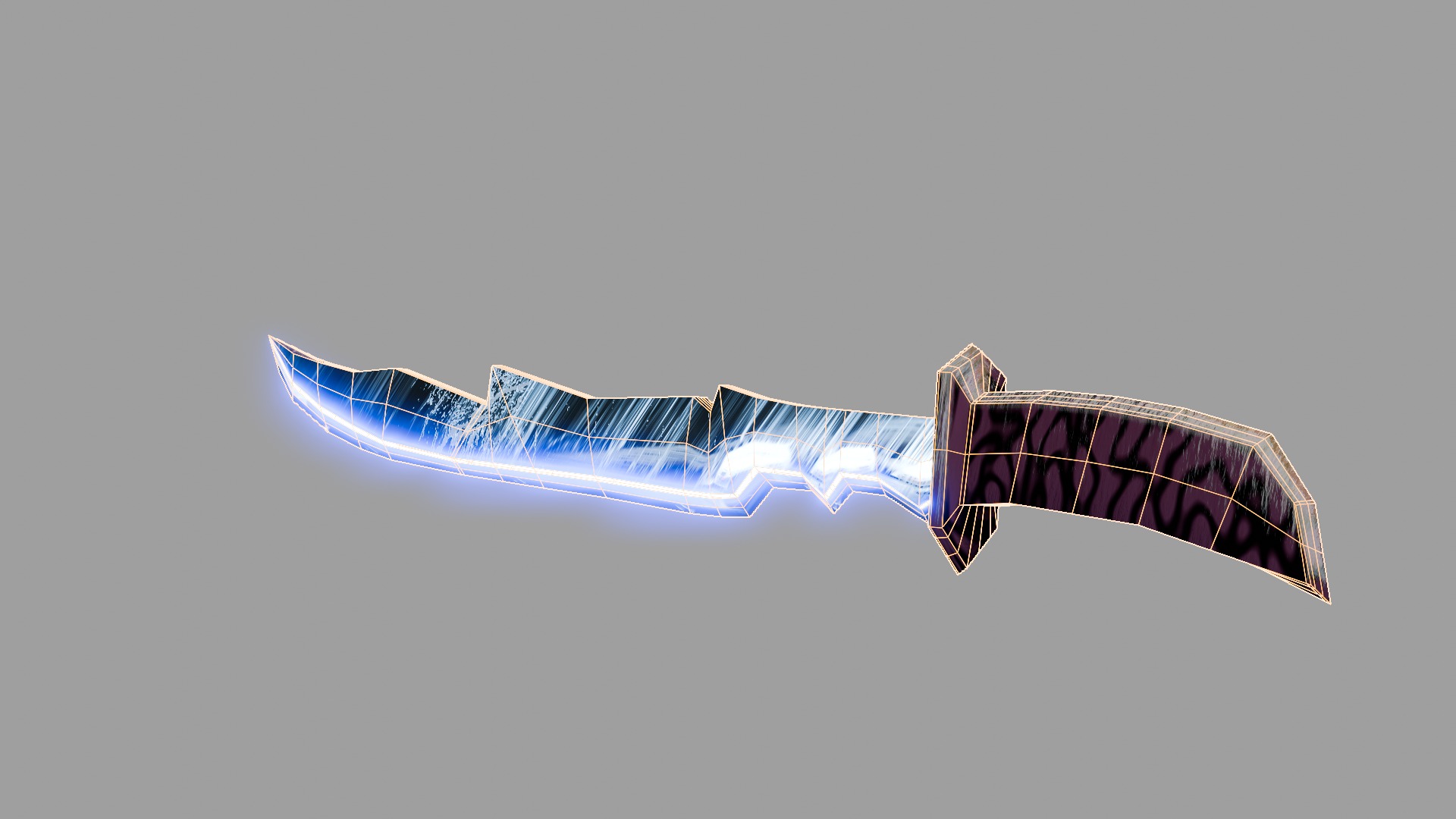 lowpoly game sword weapon Low-poly 3D model_2