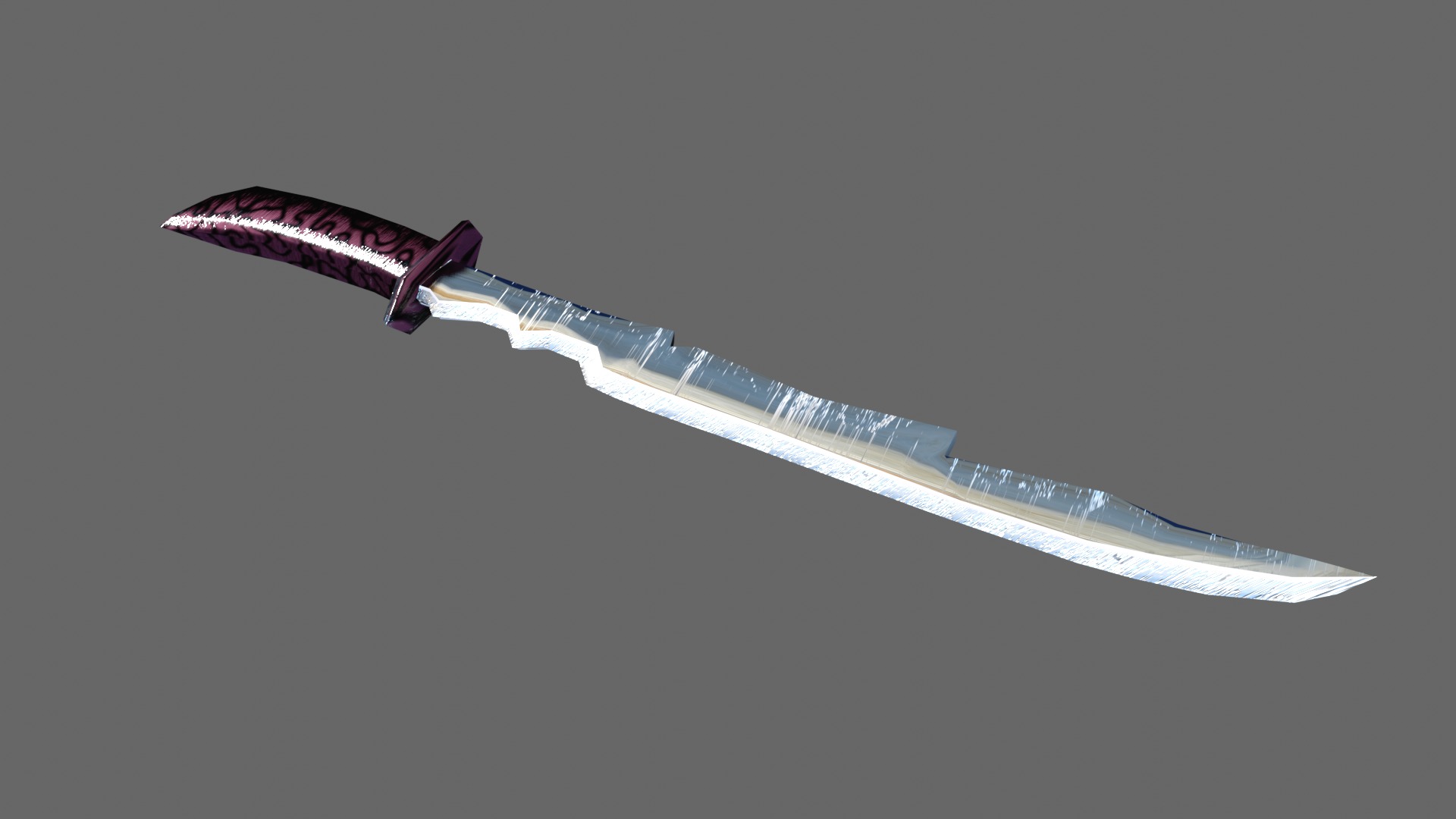 lowpoly game sword weapon Low-poly 3D model_5