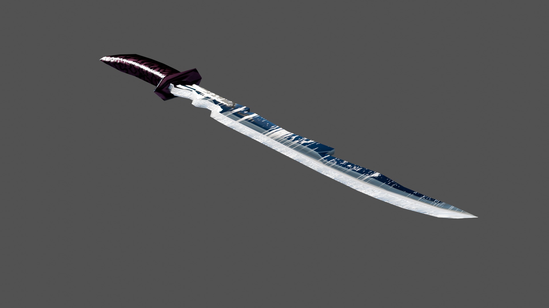 lowpoly game sword weapon Low-poly 3D model_1