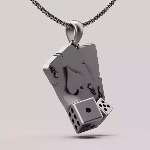 Dice card pendant printable 3m jewelry model