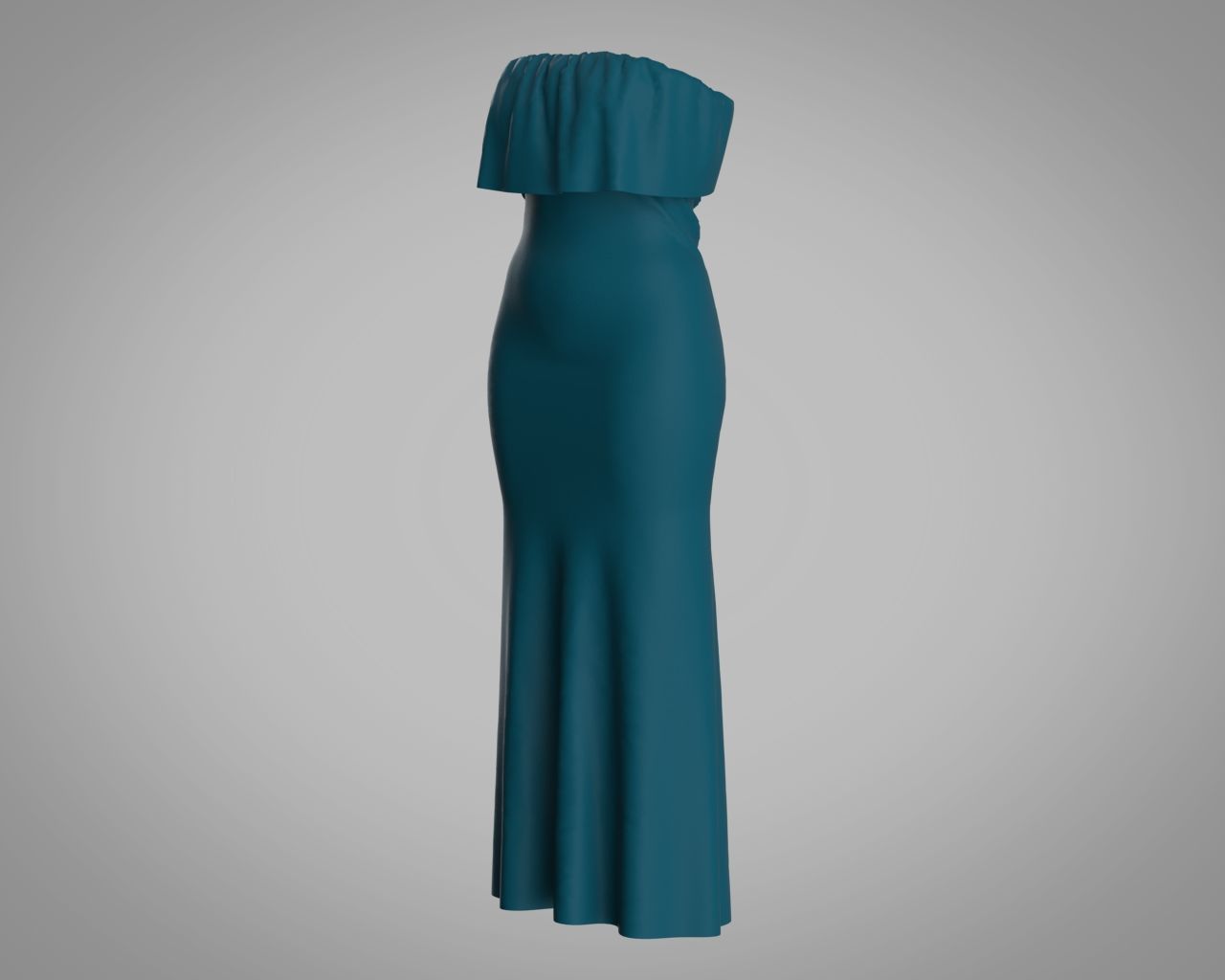 Stylish Designer Strapless Women Dress 3D model 3D model_9