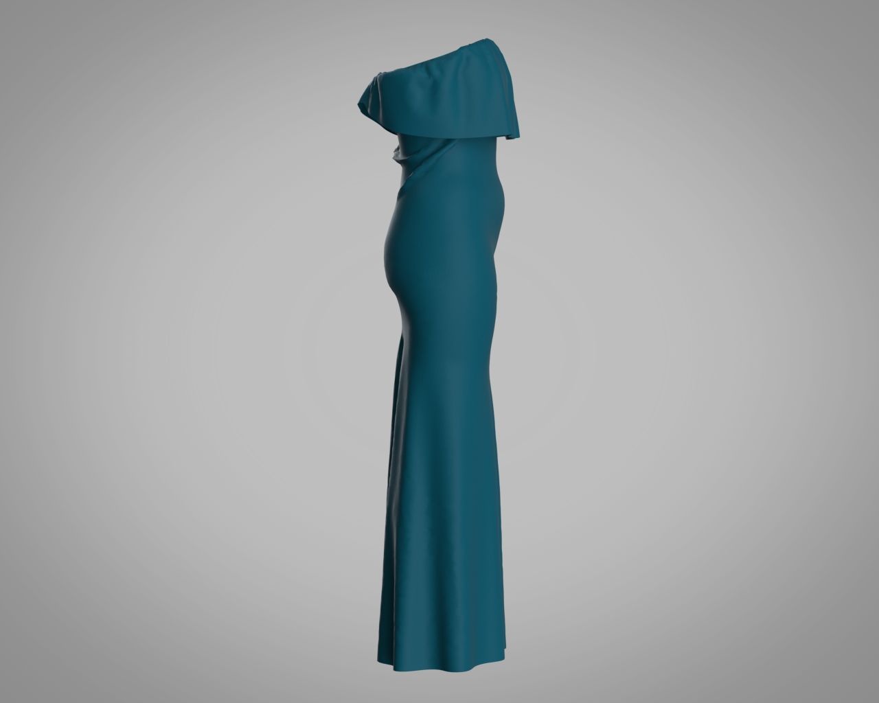 Stylish Designer Strapless Women Dress 3D model 3D model_4