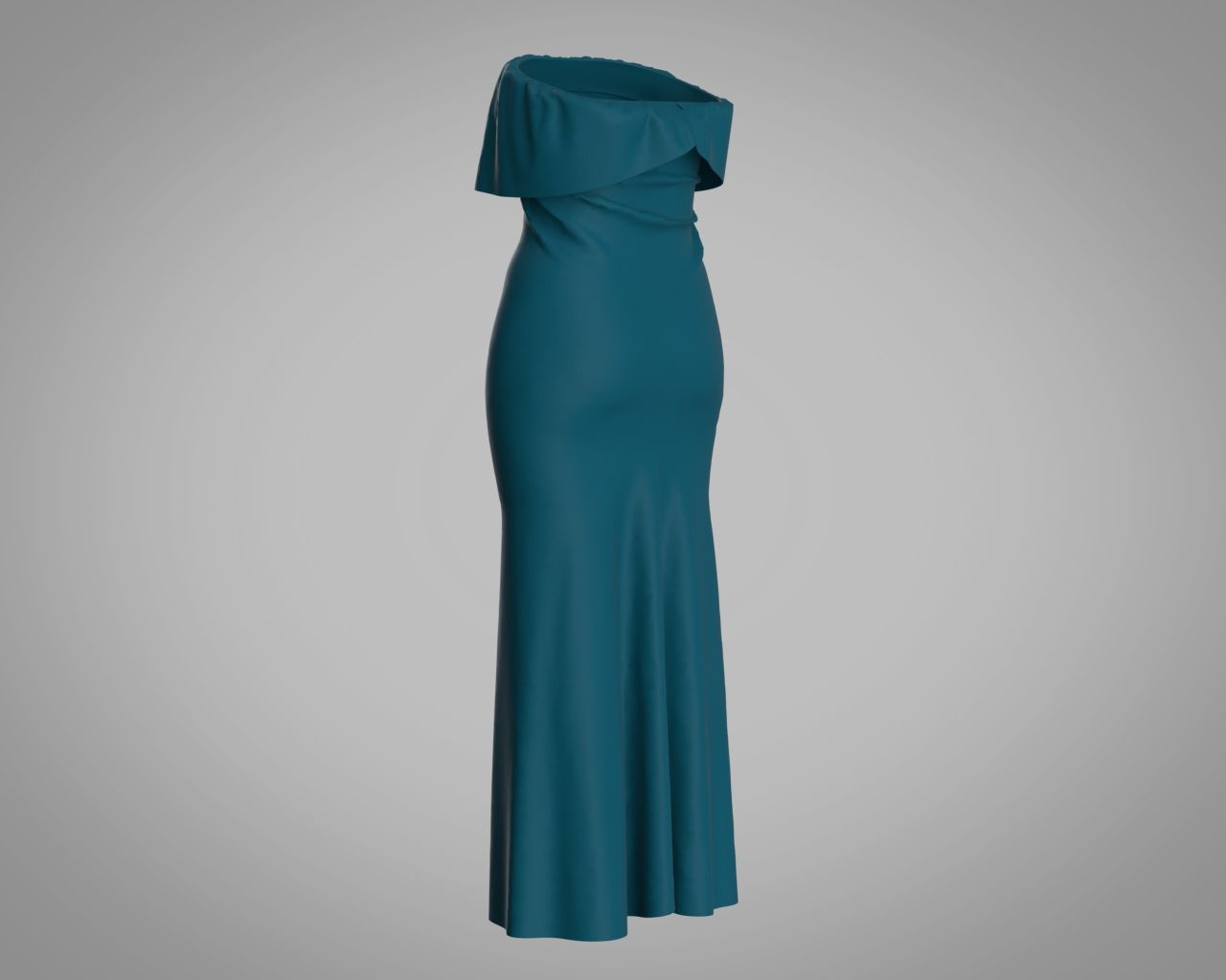 Stylish Designer Strapless Women Dress 3D model 3D model_7